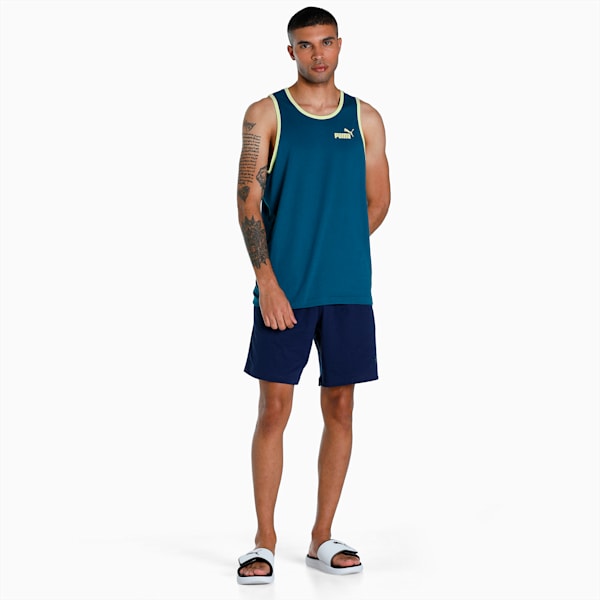 Men's Contrast Tank Tops Pack of 2, Blue Coral-Sunny Lime, extralarge-IND