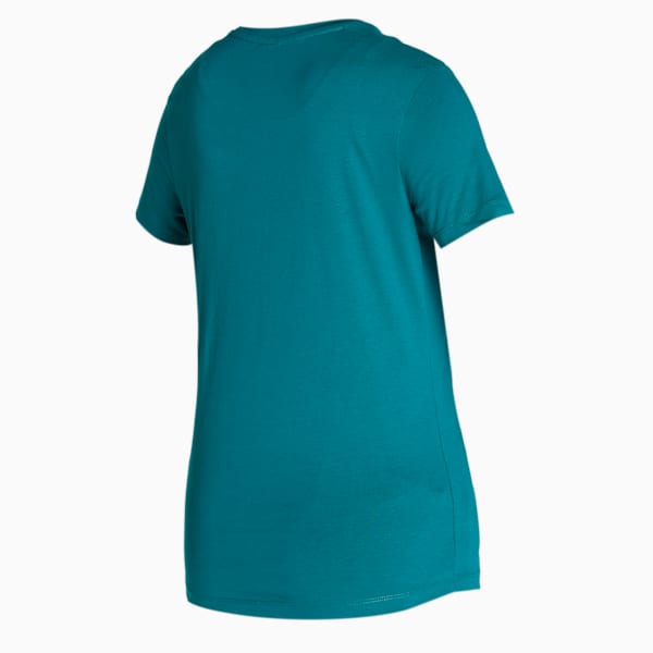 PUMA Multicolor Logo Women's Regular Fit T-Shirt, Teal Green, extralarge-IND