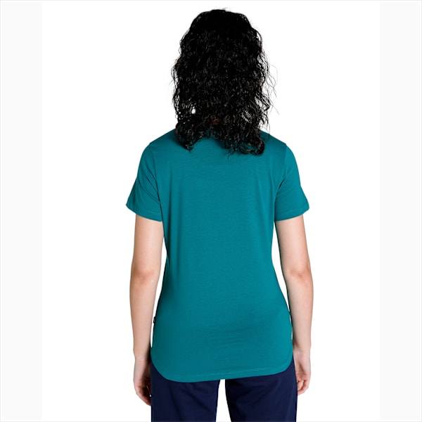 Multicolor Logo Women's Regular Fit T-Shirt, Teal Green, extralarge-IND