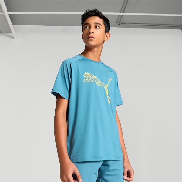 PUMA x one8 Active Youth Regular Fit T-Shirt, Deep Dive, extralarge-IND