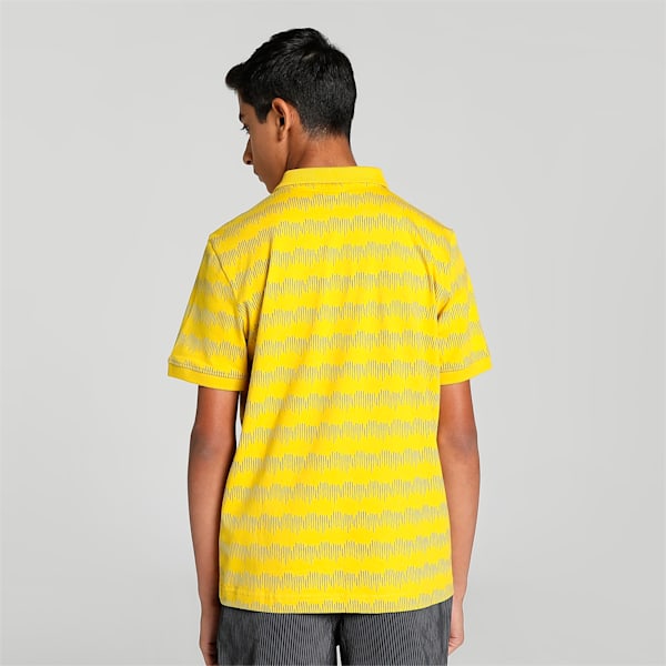 PUMA x one8 Printed Youth Regular Fit Polo, Fresh Pear, extralarge-IND