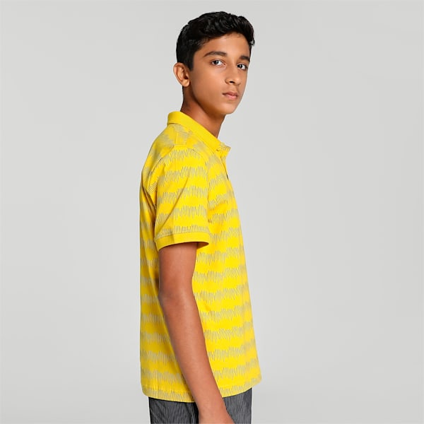 PUMA x one8 Printed Youth Regular Fit Polo, Fresh Pear, extralarge-IND