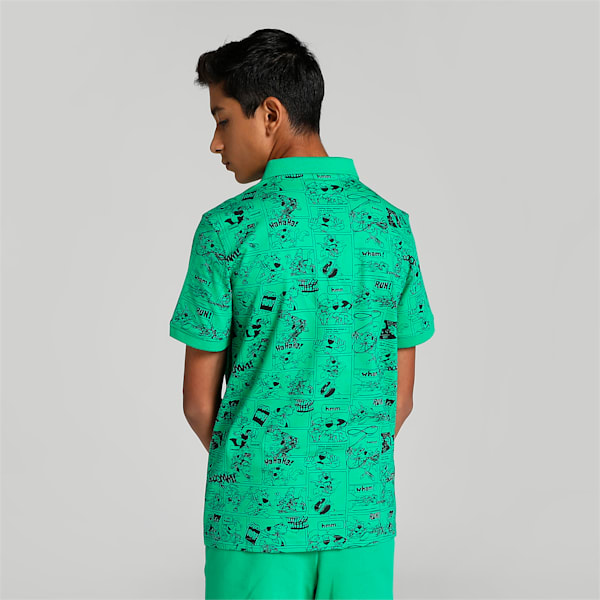 Super PUMA All Over Print Youth Polo, Grassy Green