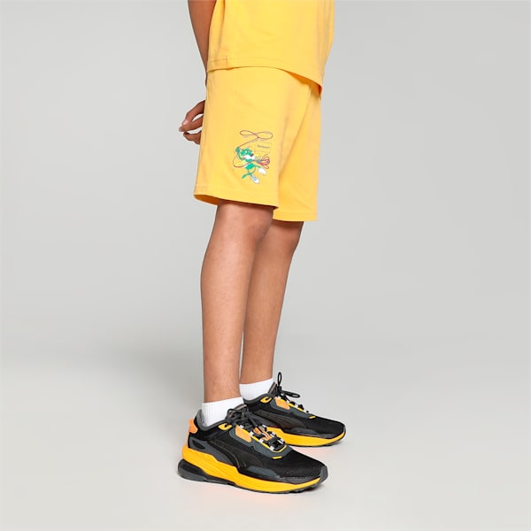 Super PUMA Printed Graphic Youth Shorts, Mustard Seed