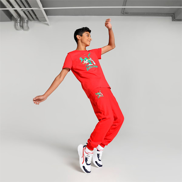 Super PUMA Printed Graphic YouthPants, For All Time Red