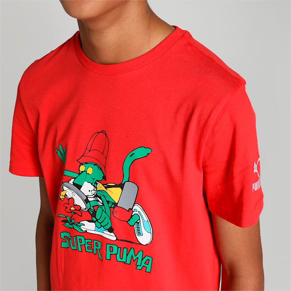 Super PUMA Graphic Youth Regular Fit T-Shirt, For All Time Red, extralarge-IND