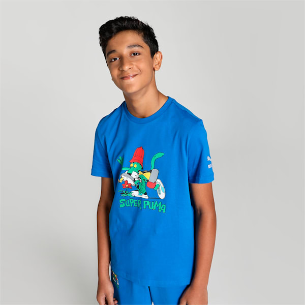 Super PUMA Graphic Youth Regular Fit T-Shirt, PUMA Team Royal, extralarge-IND