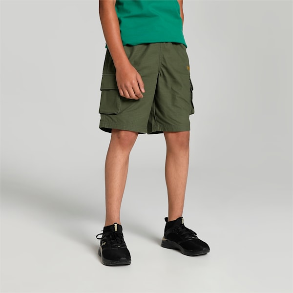 Cargo B Youth Regular Fit Shorts, Green Moss, extralarge-IND