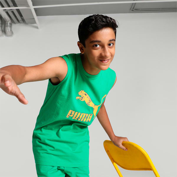 Super Youth Regular Fit Tank T-Shirt, Grassy Green, extralarge-IND