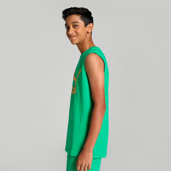 Super Youth Regular Fit Tank T-Shirt, Grassy Green, extralarge-IND