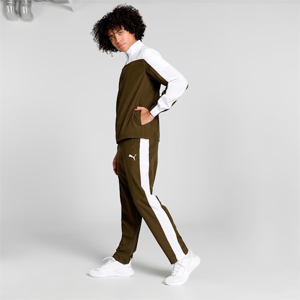 Train Favorite Men's Regular Fit Tracksuit, Deep Olive, extralarge-IND