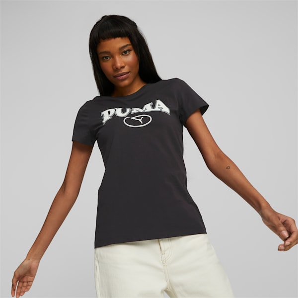 PUMA SQUAD Women's Graphic T-shirt, PUMA Black, extralarge-IND