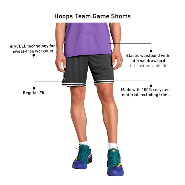Hoops Team Men's Basketball Shorts, PUMA Black, extralarge-IND