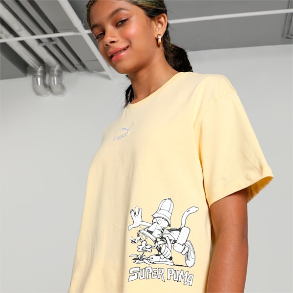 Super PUMA Youth Oversized T-Shirt, Light Straw