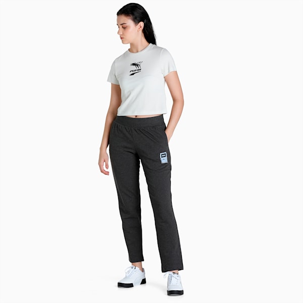 Women's Graphic Logo Pants, Dark Gray Heather, extralarge-IND