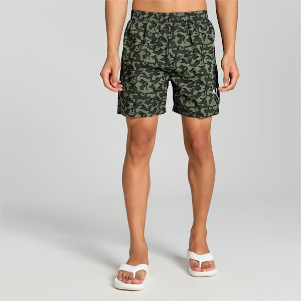 Men's All Over Print Woven Boxers, Puma Black-Forest Green-Olivine, extralarge-IND