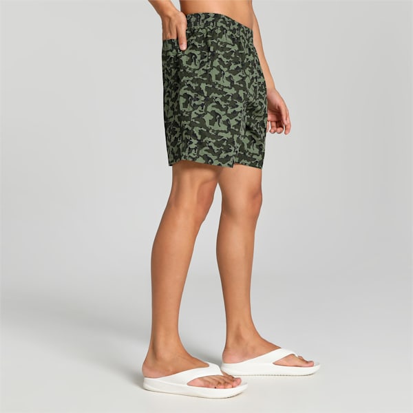 Men's All Over Print Woven Boxers, Puma Black-Forest Green-Olivine, extralarge-IND