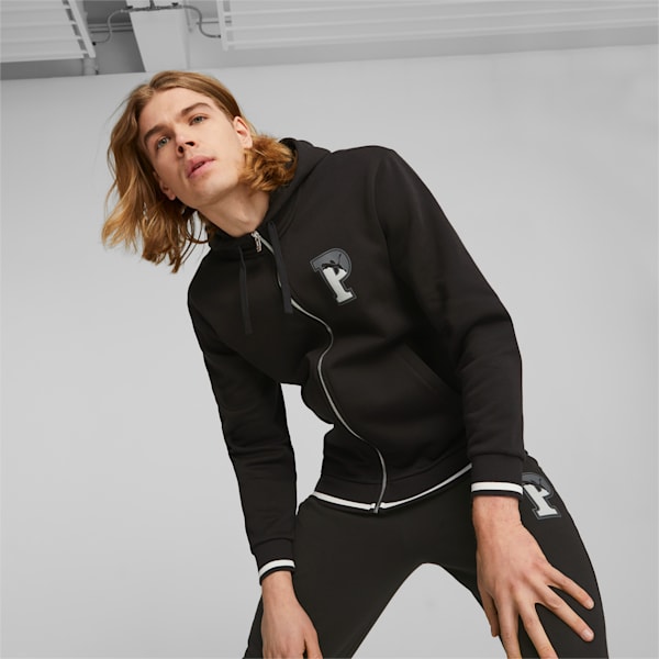 PUMA SQUAD Men's Full-Zip Hoodie, PUMA Black, extralarge-IND