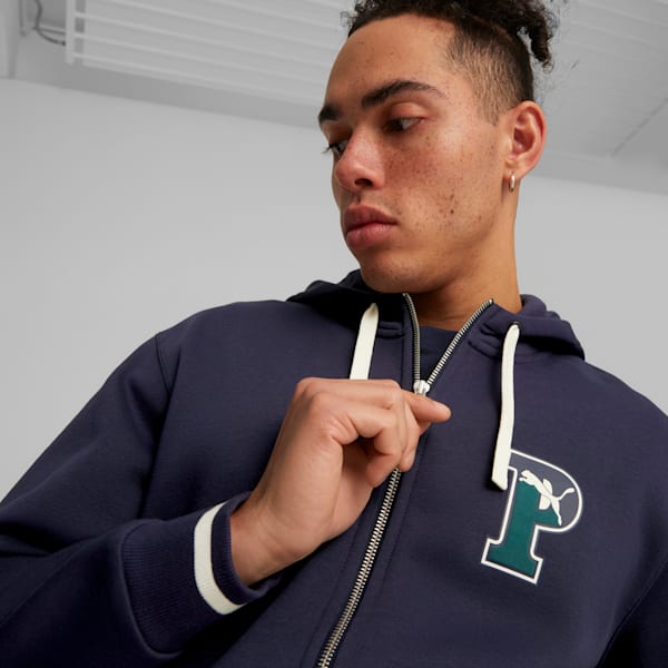 Sudadera con capucha y cierre completo PUMA SQUAD para hombre, PUMA Navy, extralarge