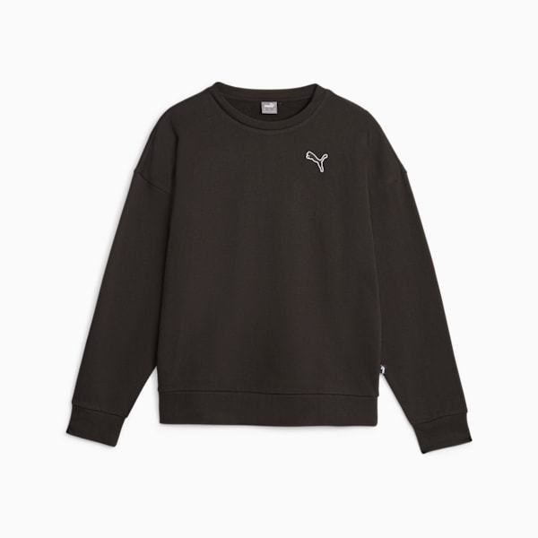 Chandail à manches longues et col rond BETTER ESSENTIALS pour femme, PUMA Black, extralarge