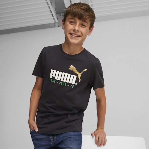 No.1 Logo Celebration Youth Tee, PUMA Black, extralarge-AUS