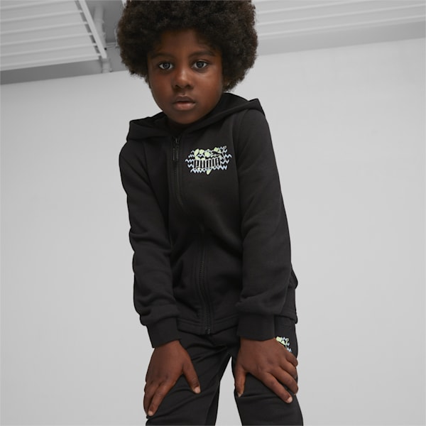 Mix Match Kid's Full-Zip Hoodie, PUMA Black, extralarge-IND