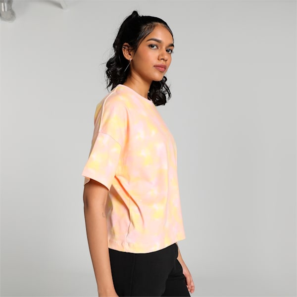 Digital Print AOP Women's Relaxed Fit T-Shirt, Rose Dust, extralarge-IND