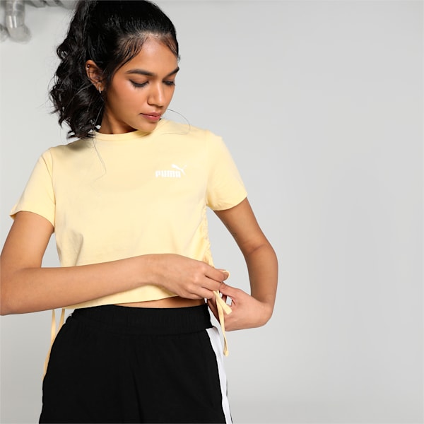 Drawstring Fashion Women's T-Shirt, Light Straw, extralarge-IND