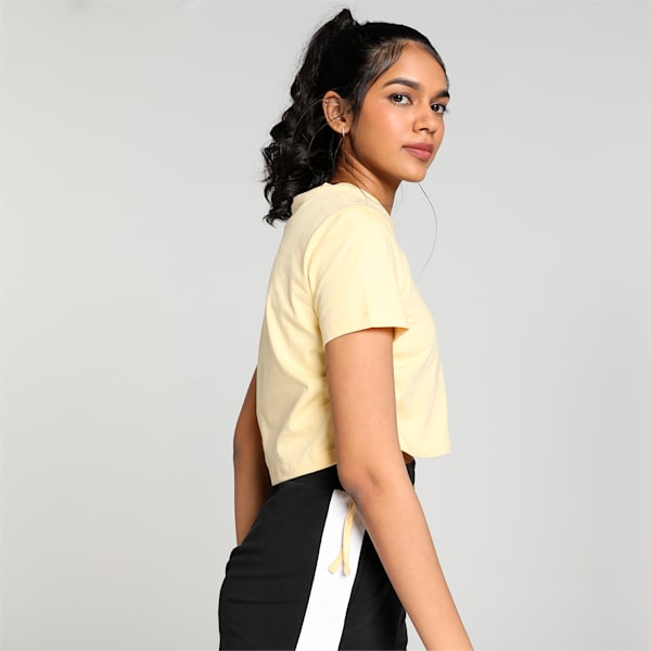 Drawstring Fashion Women's T-Shirt, Light Straw, extralarge-IND