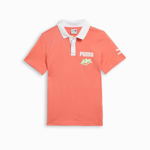 PUMAx1DER Youth Regular Fit Polo T-Shirt, Hibiscus Flower, extralarge-IND
