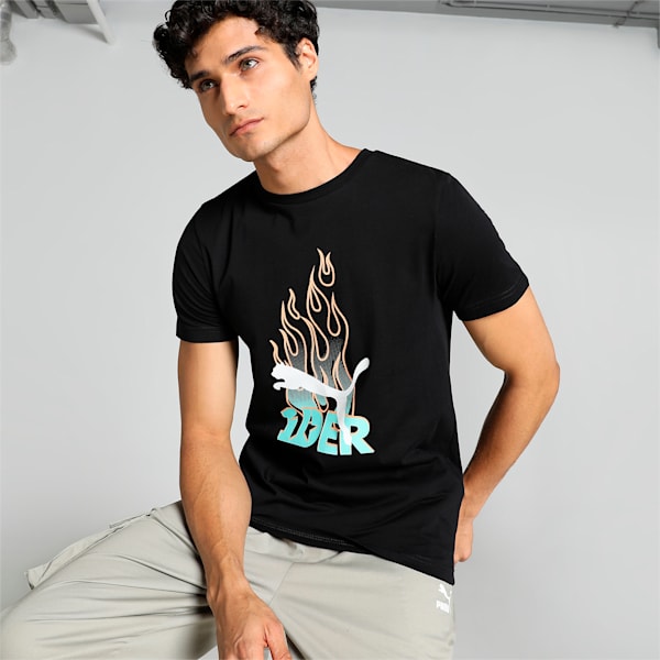 PUMAx1DER Graphic Men's Slim Fit T-Shirt, PUMA Black, extralarge-IND
