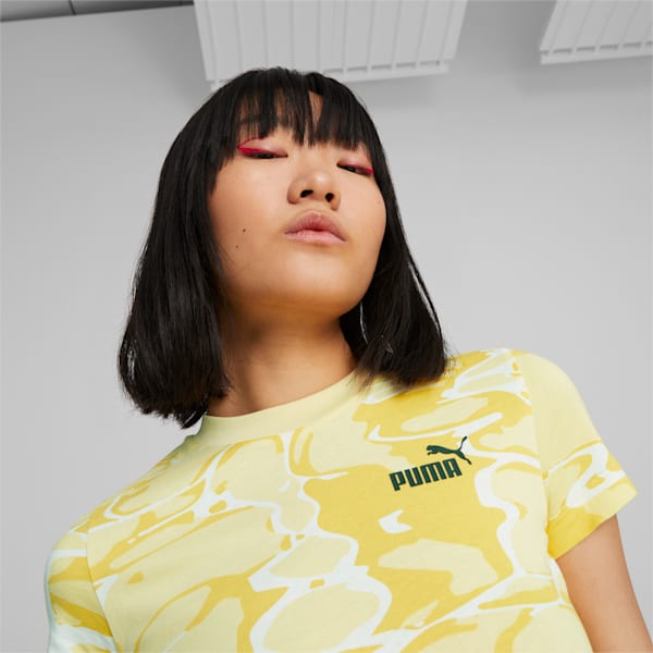 Camiseta estampada Summer Splash para mujer, Light Straw, extralarge