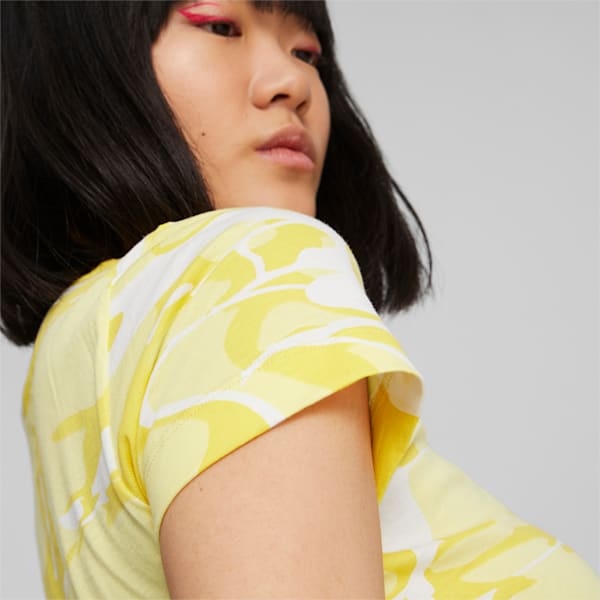 Camiseta estampada Summer Splash para mujer, Light Straw, extralarge