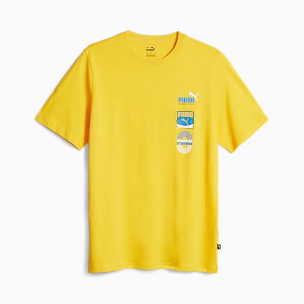 Graphics Vertical Men's T-shirt, Yellow Sizzle, extralarge-IND