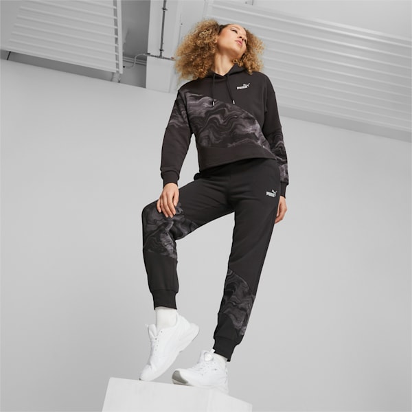 PUMA POWER Marble Women's Sweat Pants, PUMA Black, extralarge-IND