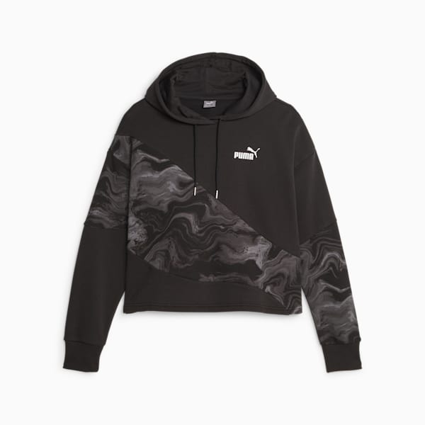 Sudadera con capucha para mujer PUMA POWER Marbleised, PUMA Black, extralarge