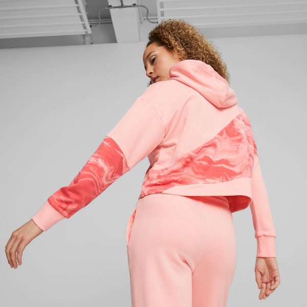 PUMA POWER Marbleised Women's Hoodie, Peach Smoothie, extralarge