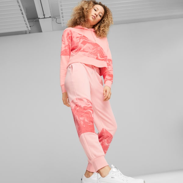 PUMA POWER Marbleised Women's Hoodie, Peach Smoothie, extralarge