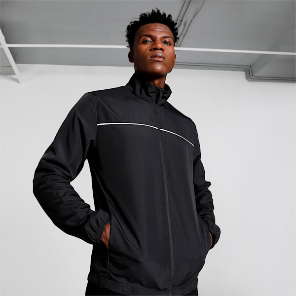 Men's Regular Fit Woven Track Jacket, Puma Black, extralarge-IND