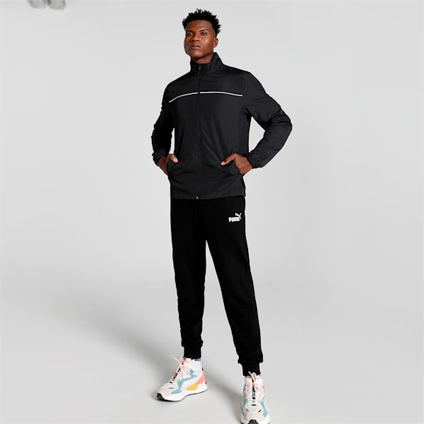 Men's Regular Fit Woven Track Jacket, Puma Black, extralarge-IND