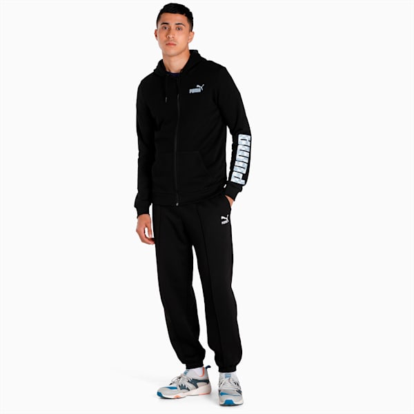 Knitted Gingham Logo Men's Slim Fit Jacket, Puma Black, extralarge-IND