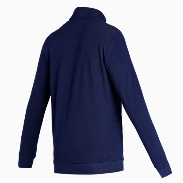 Knitted Gingham Logo Men's Slim Fit Jacket, Peacoat, extralarge-IND