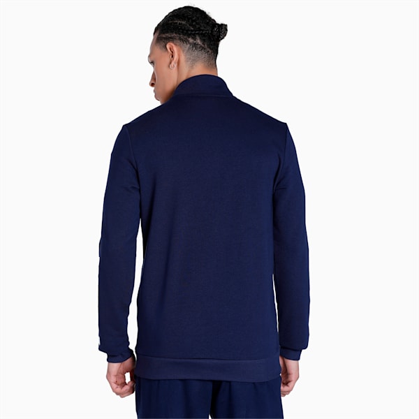 Knitted Gingham Logo Men's Slim Fit Jacket, Peacoat, extralarge-IND