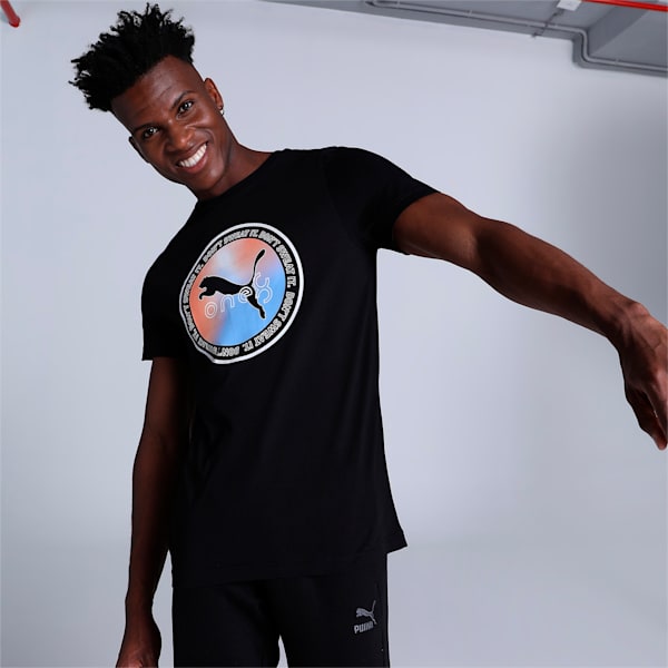 one8 Radial Graphic Men's Slim Fit T-Shirt, PUMA Black, extralarge-IND