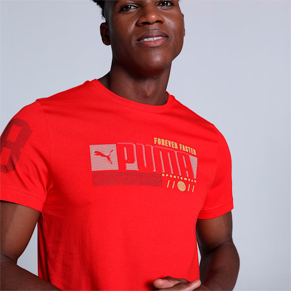 one8 Graphic Men's Slim Fit T-Shirt, PUMA Red, extralarge-IND