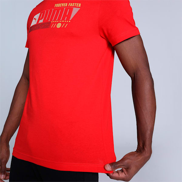 one8 Graphic Men's Slim Fit T-Shirt, PUMA Red, extralarge-IND