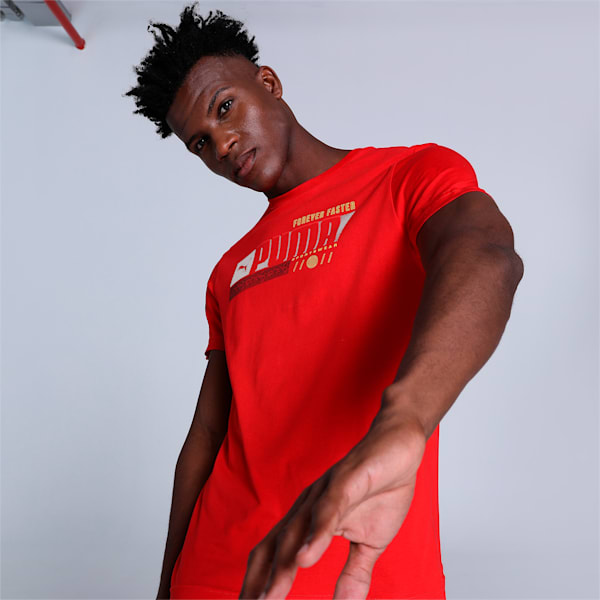 one8 Graphic Men's Slim Fit T-Shirt, PUMA Red, extralarge-IND