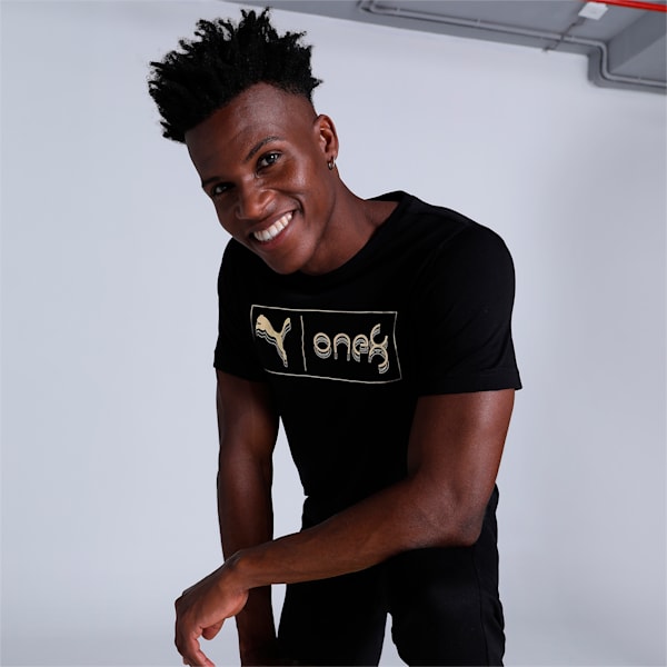 one8 Gold Foil Men's Slim Fit T-Shirt, PUMA Black, extralarge-IND