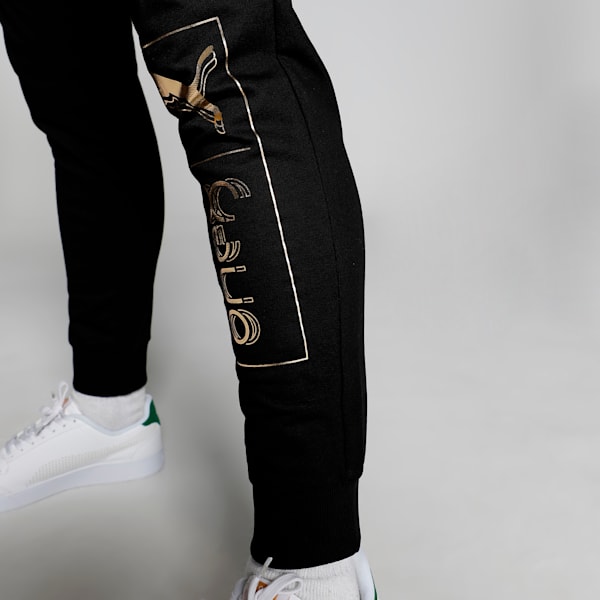 PUMA x one8 Gold Foil Men's Slim Fit Pants, PUMA Black, extralarge-IND