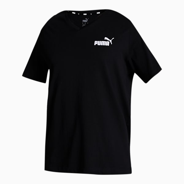 ESS Men's V-Neck Regular Fit T-Shirt, Puma Black, extralarge-IND